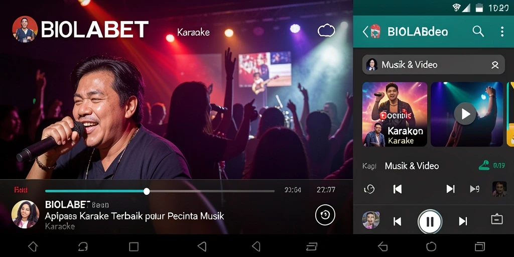 Antarmuka pengguna BIOLABET dengan fitur karaoke yang menarik.