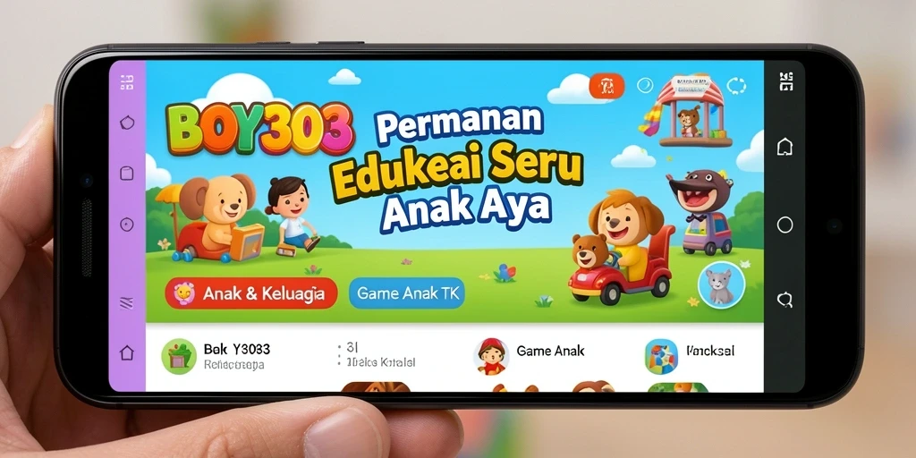 Tampilan antarmuka BOY303 yang ceria dan ramah anak.
