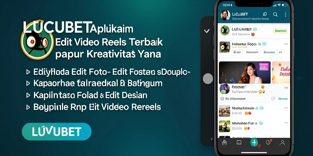 Tampilan antarmuka LUCUBET saat mengedit video reels dengan berbagai fitur.