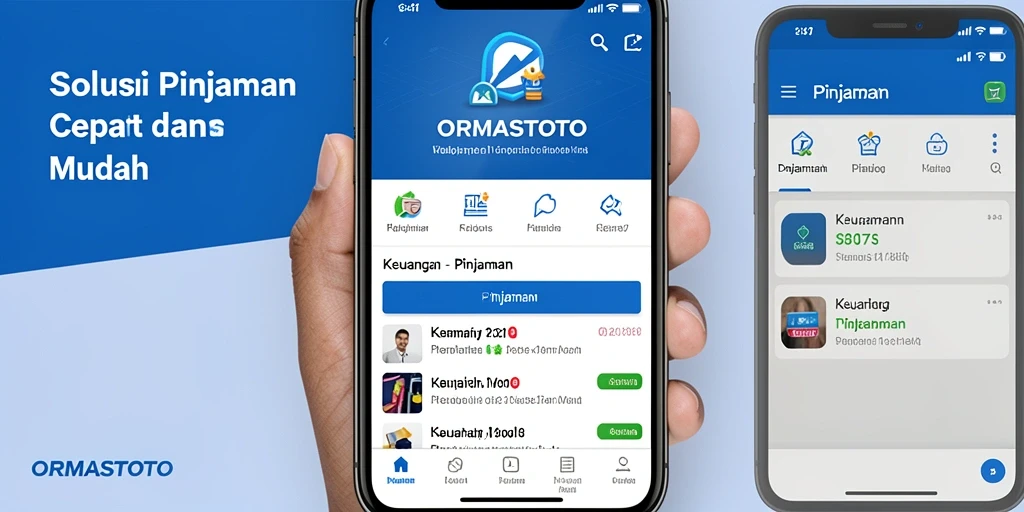 Tampilan antarmuka aplikasi ORMASTOTO untuk pinjaman yang mudah digunakan.